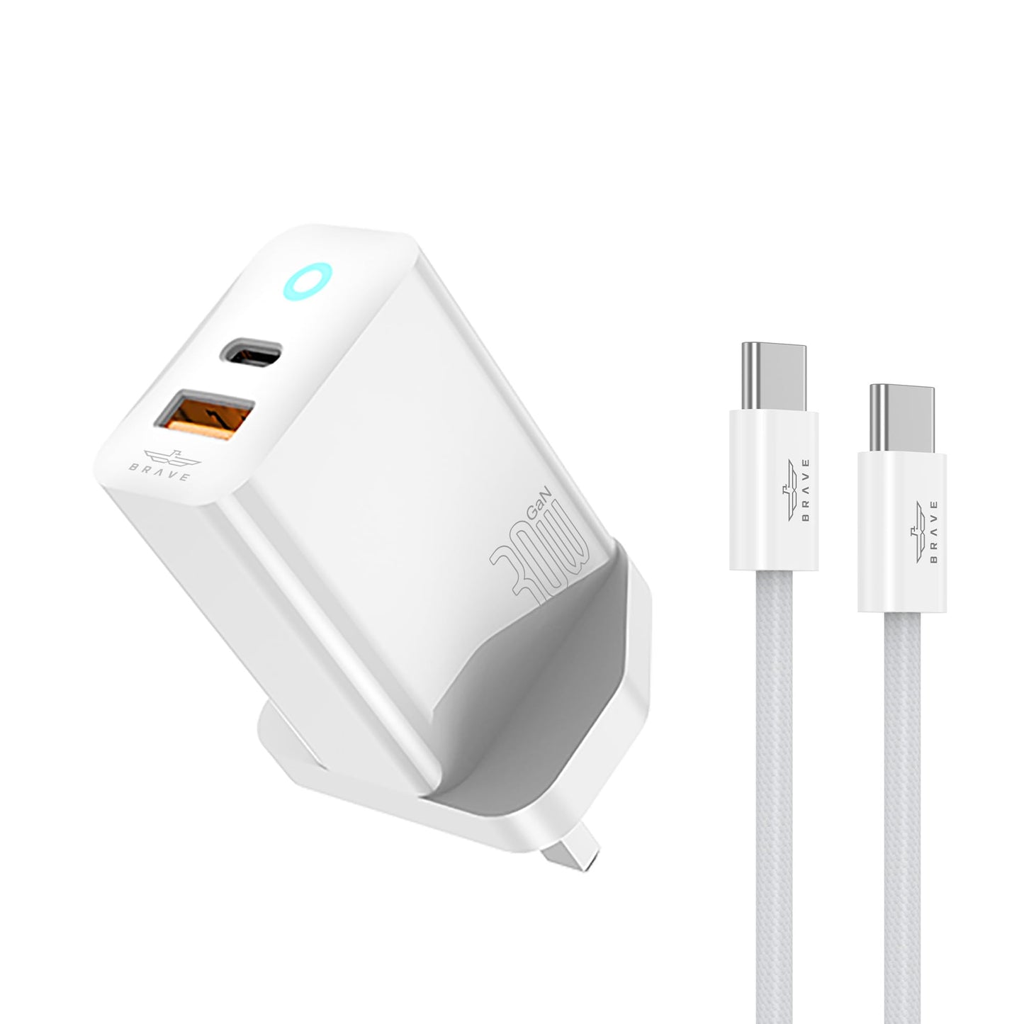 BRAVE 30W GAN FAST CHARGER WITH CABLE-BTC-29