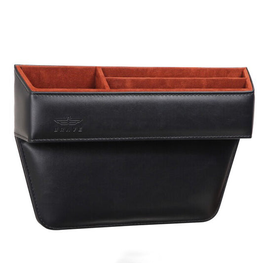 BRAVE CAR STORAGE ORGANIZER LEATHER CAR SEAT GAP STORAGE-BLACK