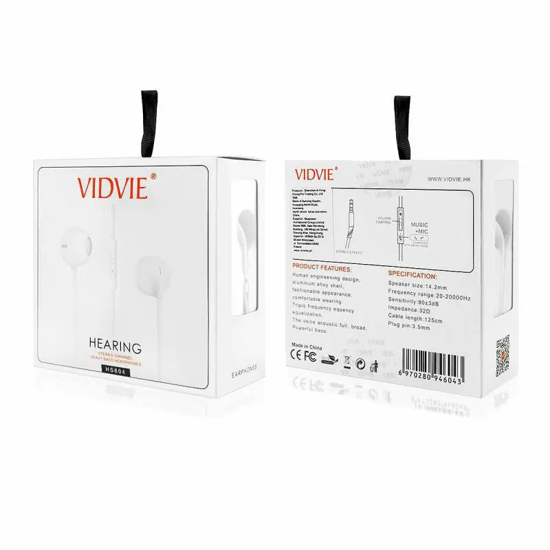 VIDVIE HS604-3.5BL 35mm  WIRED HEADPHONE