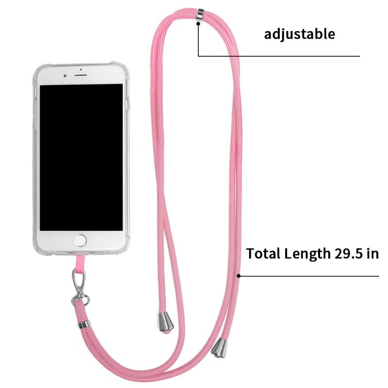 CASE FOR IPHONE- XS-CASE HOLDER WITH NECK CORD LANYARD STRAP-PINK