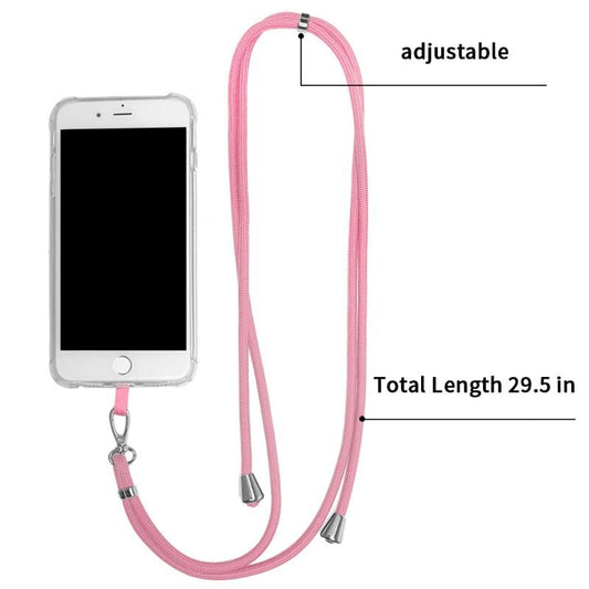 CASE FOR IPHONE- XS-CASE HOLDER WITH NECK CORD LANYARD STRAP-PINK