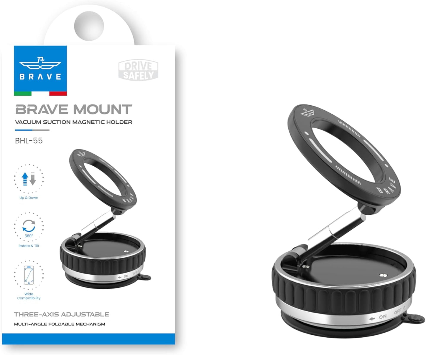 BRAVE MAGNETIC CAR MOUNT MAGSAFE WITH VACUUM SUCTION-BHL-55