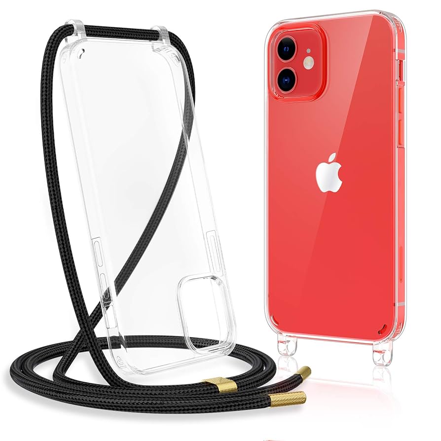 CASE FOR IPHONE- 11 -CASE HOLDER WITH NECK CORD LANYARD STRAP-BLACK