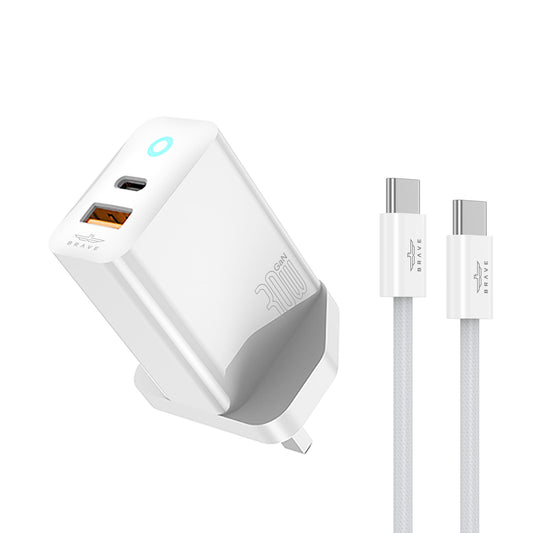 BRAVE 30W GAN FAST CHARGER WITH CABLE-BTC-29