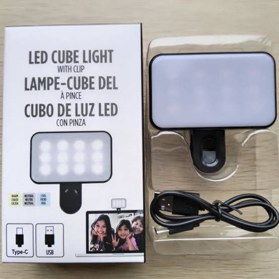 Led cube light with clip