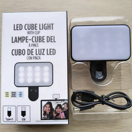 Led cube light with clip