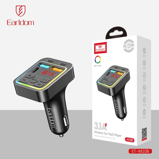 EAELDOM- M108 4-IN-1 CAR CHARGER WITH DUAL USB PORTS AND TYPE-C PORT