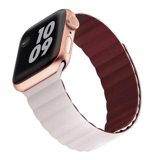 VIVA MADRID- COSMO-45/44/42MM WATCH STRAP-WHITE-BURGUNDY