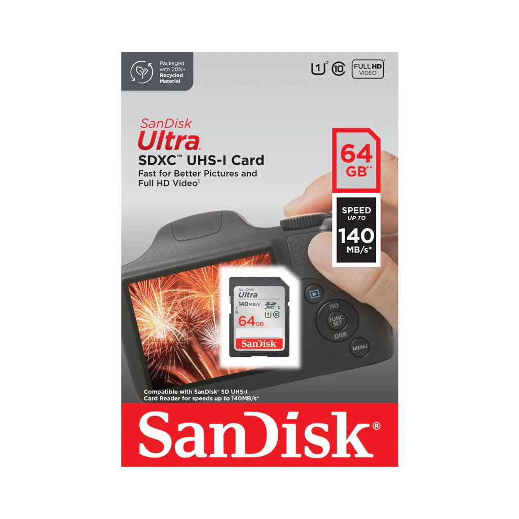SANDISK ULTRA UHS-I SDXC MEMORY CARD, 128GB, 140MB/S