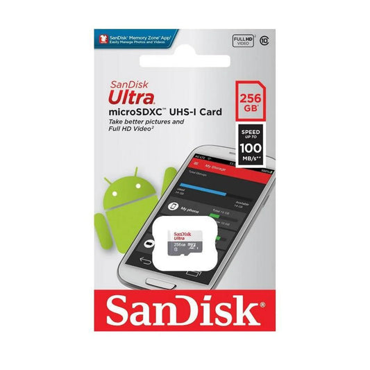 SANDISK ULTRA 256 GB MICRO SD XC UHS-I CARD 100MB/S